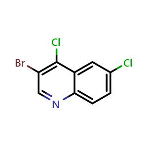 Chemical structure of 3-Bromo-4,6-dichloroquinoline , CAS 1204810-05-8, AChemBlock X199992