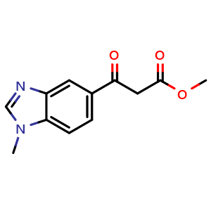 Chemical structure of Methyl 3-(1-methyl-1h-benzo[d]imidazol-5-yl)-3-oxopropanoate , CAS 858646-14-7, AChemBlock X199997