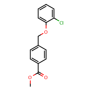 Chemical structure of Methyl 4-((2-chlorophenoxy)methyl)benzoate , CAS 406470-63-1, AChemBlock X200012