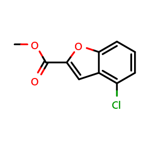 Chemical structure of Methyl 4-chlorobenzofuran-2-carboxylate , CAS 1407521-97-4, AChemBlock X200015