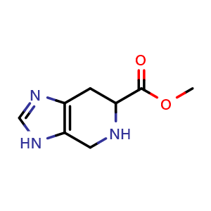 Chemical structure of Methyl 4,5,6,7-tetrahydro-3h-imidazo[4,5-c]pyridine-6-carboxylate , CAS 82523-06-6, AChemBlock X200017