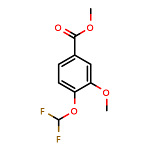 Chemical structure of Methyl 4-(difluoromethoxy)-3-methoxybenzoate , CAS 773874-12-7, AChemBlock X200023