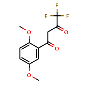 Chemical structure of 1-(2,5-Dimethoxyphenyl)-4,4,4-trifluorobutane-1,3-dione , CAS 15278-30-5, AChemBlock X200027