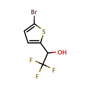 Chemical structure of 1-(5-Bromothiophen-2-yl)-2,2,2-trifluoroethan-1-ol , CAS 35304-69-9, AChemBlock X200042