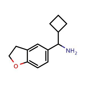 Chemical structure of Cyclobutyl(2,3-dihydrobenzofuran-5-yl)methanamine , CAS 1021058-13-8, AChemBlock X200067