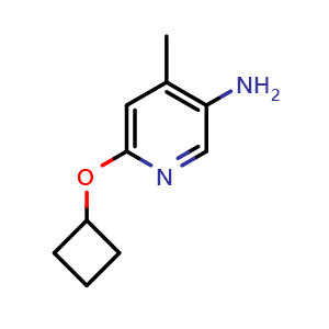 Chemical structure of 6-Cyclobutoxy-4-methylpyridin-3-amine , CAS 1522335-03-0, AChemBlock X200071