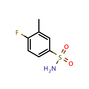 Chemical structure of 4-Fluoro-3-methylbenzene-1-sulfonamide , CAS 379254-40-7, AChemBlock X200075