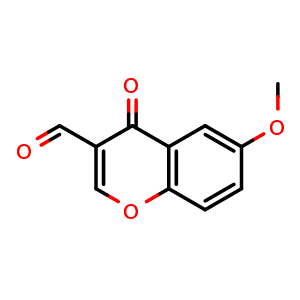 Chemical structure of 6-Methoxy-3-formylchromone , CAS 42059-79-0, AChemBlock X200080