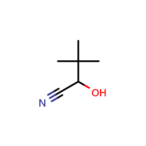 Chemical structure of 2-Hydroxy-3,3-dimethylbutanenitrile , CAS 33350-17-3, AChemBlock X200086