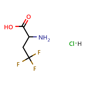Chemical structure of 2-Amino-4,4,4-trifluorobutanoic acid hydrochloride , CAS 262296-39-9, AChemBlock X200087