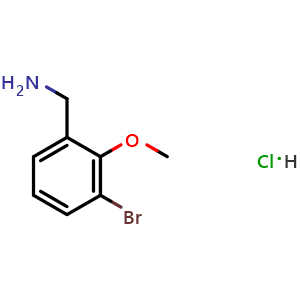 Chemical structure of (3-Bromo-2-methoxyphenyl)methanamine hydrochloride , CAS 1375997-08-2, AChemBlock X200088