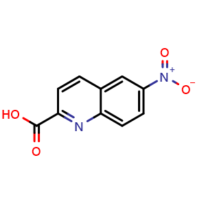 Chemical structure of 6-Nitroquinoline-2-carboxylic acid , CAS 30836-96-5, AChemBlock X200091