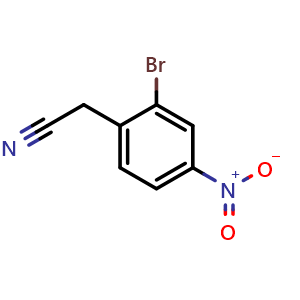 Chemical structure of 2-(2-Bromo-4-nitrophenyl)acetonitrile , CAS 543683-48-3, AChemBlock X200092