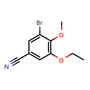 Chemical structure of 3-Bromo-5-ethoxy-4-methoxybenzonitrile , CAS 515831-52-4, AChemBlock X200095