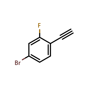 Chemical structure of 4-Bromo-1-ethynyl-2-fluorobenzene , CAS 302912-33-0, AChemBlock X200102