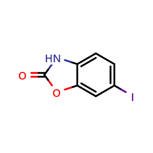 Chemical structure of 6-Iodo-2(3H)-benzoxazolone , CAS 19932-87-7, AChemBlock X200109