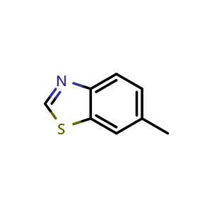 Chemical structure of 6-Methyl-1,3-benzothiazole , CAS 2942-15-6, AChemBlock X200114