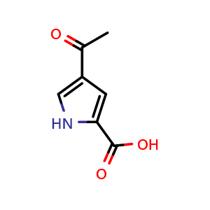Chemical structure of 4-Acetyl-1H-pyrrole-2-carboxylic acid , CAS 16168-93-7, AChemBlock X200125