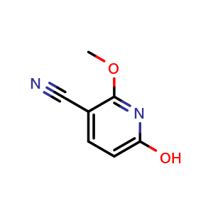 Chemical structure of 6-Hydroxy-2-methoxypyridine-3-carbonitrile , CAS 130747-60-3, AChemBlock X200126