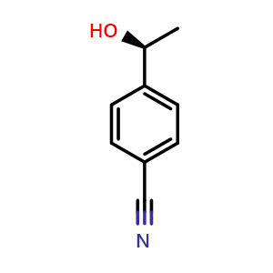 Chemical structure of (S)-4-(1-Hydroxyethyl)benzonitrile , CAS 101219-71-0, AChemBlock X200130