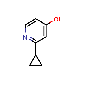 Chemical structure of 2-Cyclopropylpyridin-4-ol , CAS 1159814-16-0, AChemBlock X200131