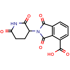 Chemical structure of 2-(2,6-Dioxopiperidin-3-yl)-1,3-dioxoisoindoline-4-carboxylic acid , CAS 1547163-38-1, AChemBlock X200138