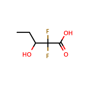 Chemical structure of 2,2-Difluoro-3-hydroxypentanoic acid , CAS 1233233-76-5, AChemBlock X200139