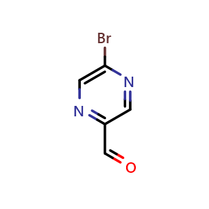 Chemical structure of 5-Bromopyrazine-2-carbaldehyde , CAS 1211534-08-5, AChemBlock X200144