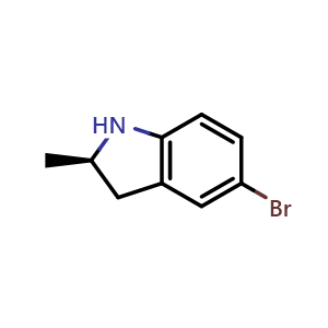 Chemical structure of (R)-5-Bromo-2-methylindoline , CAS 916903-14-5, AChemBlock X200148