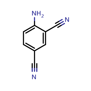Chemical structure of 4-Aminoisophthalonitrile , CAS 19619-22-8, AChemBlock X200151