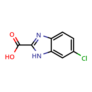 Chemical structure of 6-Chloro-1H-benzo[d]imidazole-2-carboxylic acid , CAS 39811-14-8, AChemBlock X200152