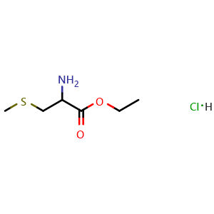 Chemical structure of Ethyl 2-amino-3-(methylthio)propanoate hydrochloride , CAS 61786-58-1, AChemBlock X200154
