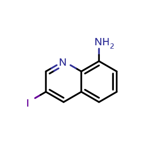 Chemical structure of 3-Iodoquinolin-8-amine , CAS 497084-47-6, AChemBlock X200160