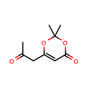 Chemical structure of 2,2-Dimethyl-6-(2-oxopropyl)-4H-1,3-dioxin-4-one , CAS 130473-38-0, AChemBlock X200164