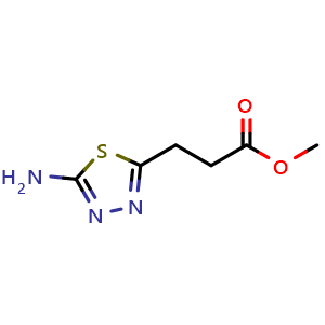 Chemical structure of Methyl 3-(5-amino-1,3,4-thiadiazol-2-yl)propanoate , CAS 227958-72-7, AChemBlock X200165