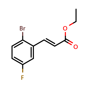 Chemical structure of Ethyl (E)-3-(2-bromo-5-fluorophenyl)acrylate , CAS 1019852-40-4, AChemBlock X200171