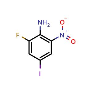 Chemical structure of 2-Fluoro-4-iodo-6-nitroaniline , CAS 517920-73-9, AChemBlock X200193