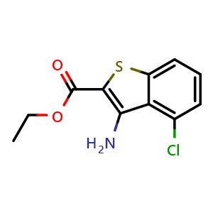 Chemical structure of Ethyl 3-amino-4-chlorobenzo[b]thiophene-2-carboxylate , CAS 67189-92-8, AChemBlock X200202