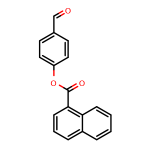 Chemical structure of 4-Formylphenyl 1-naphthoate , CAS 331253-68-0, AChemBlock X200222