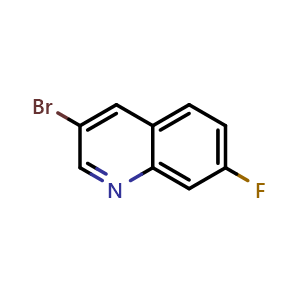 Chemical structure of 3-Bromo-7-fluoroquinoline , CAS 225366-90-5, AChemBlock X200231