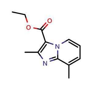 Chemical structure of Ethyl 2,8-dimethylimidazo[1,2-a]pyridine-3-carboxylate , CAS 241146-66-7, AChemBlock X200246