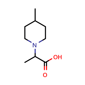 Chemical structure of 2-(4-Methylpiperidin-1-yl)propanoic acid , CAS 915920-16-0, AChemBlock X200259