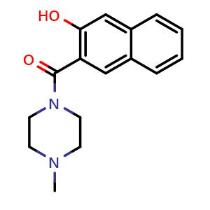 Chemical structure of (3-Hydroxynaphthalen-2-yl)(4-methylpiperazin-1-yl)methanone , CAS 16236-13-8, AChemBlock X200274