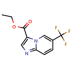 Chemical structure of Ethyl 6-(trifluoromethyl)imidazo[1,2-a]pyridine-3-carboxylate , CAS 1359657-11-6, AChemBlock X200276