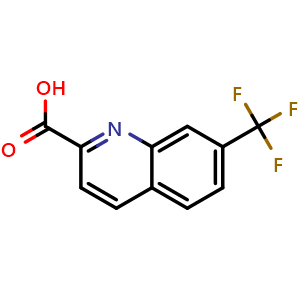 Chemical structure of 7-(Trifluoromethyl)quinoline-2-carboxylic acid , CAS 1092304-95-4, AChemBlock X200279