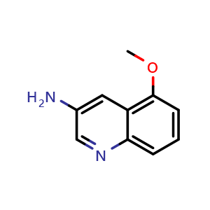 Chemical structure of 5-Methoxyquinolin-3-amine , CAS 881668-93-5, AChemBlock X200283