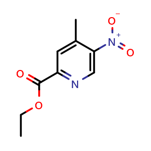 Chemical structure of Ethyl 4-methyl-5-nitropicolinate , CAS 868551-26-2, AChemBlock X200284