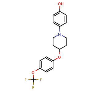 Chemical structure of 4-(4-(4-(Trifluoromethoxy)phenoxy)piperidin-1-yl)phenol , CAS 681482-81-5, AChemBlock X200288