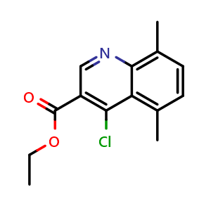 Chemical structure of Ethyl 4-chloro-5,8-dimethylquinoline-3-carboxylate , CAS 338954-51-1, AChemBlock X200292