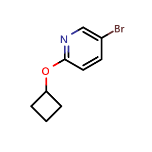 Chemical structure of 5-Bromo-2-cyclobutoxypyridine , CAS 1159816-70-2, AChemBlock X200302